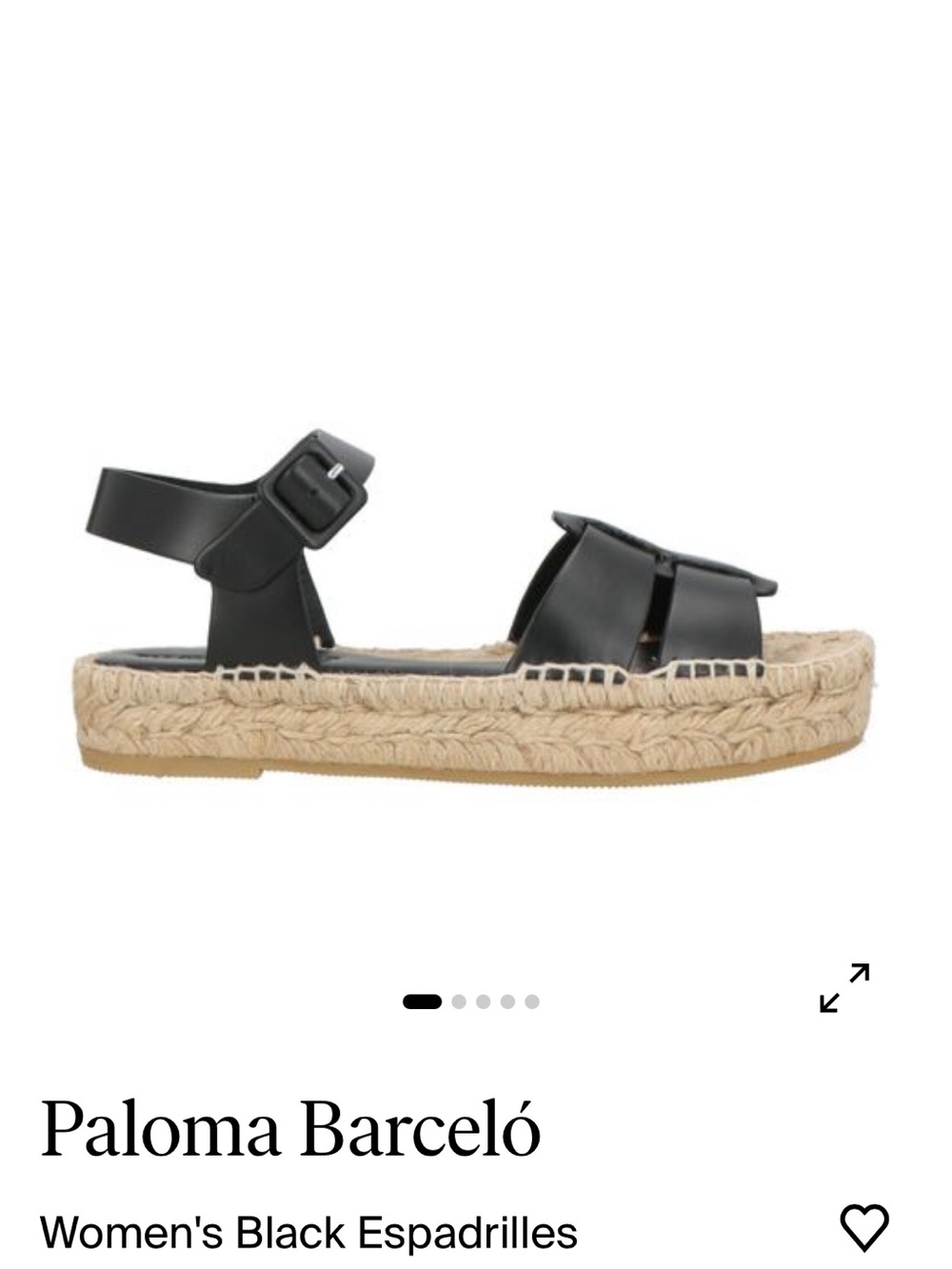 Paloma Barceló Black Leather Espadrille Platform Sandals